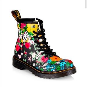 Dr. Marten girl Floral mash up boots.